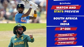 South Africa vs India - 3rd ODI, Predicted Playing XIs & Stats Preview