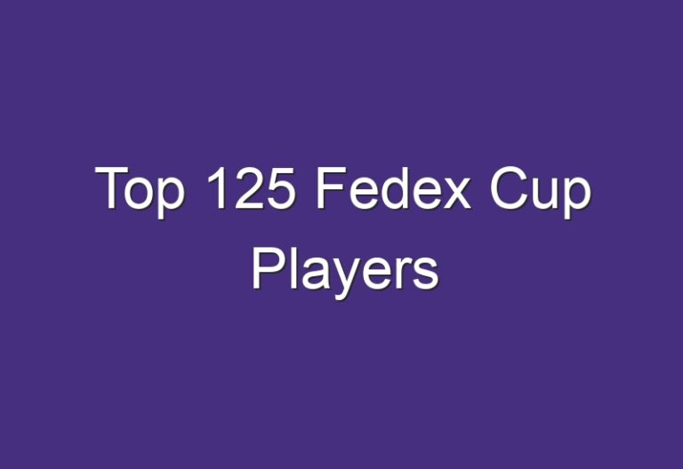 Top 125 Fedex Cup Players