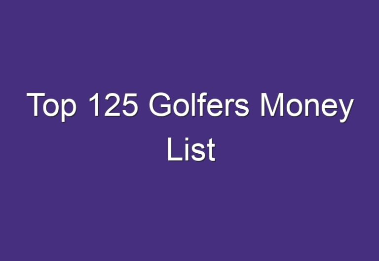 Top 125 Golfers Money List