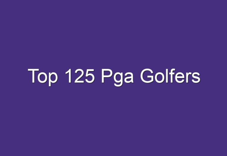 Top 125 Pga Golfers